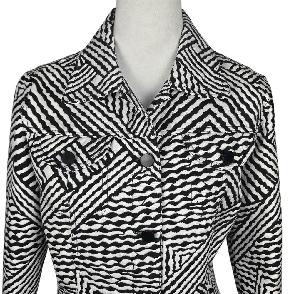 Ruby Rd Geometric Print Button Up Jacket‎ Size 12 - Picture 2 of 8